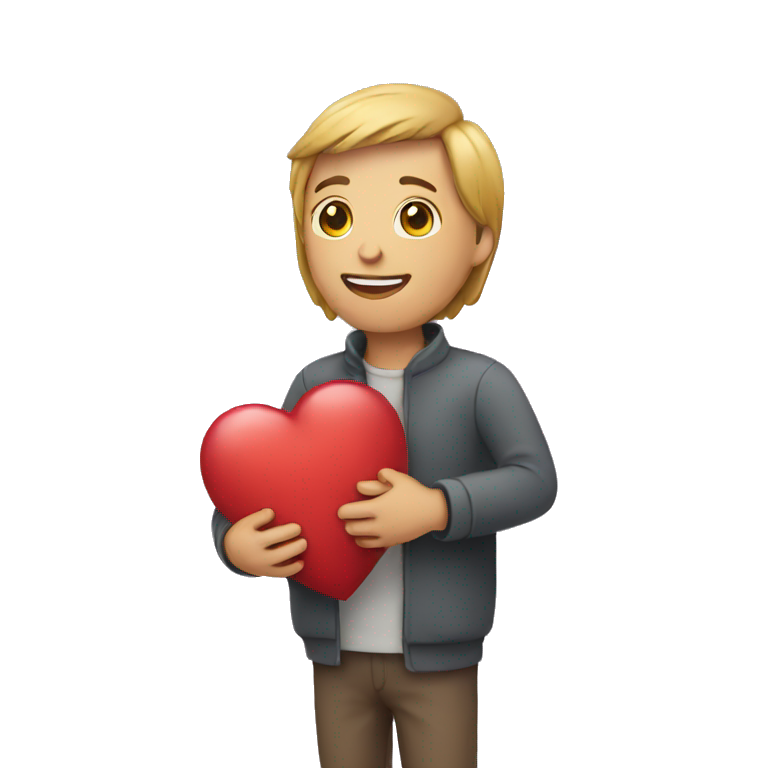 person holding heart emoji