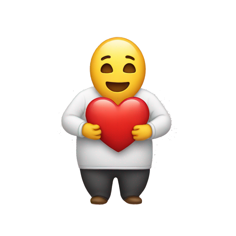 Emoji holding heart emoji