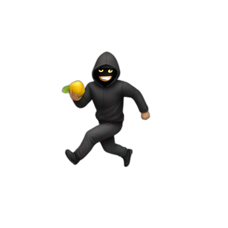 Thief running away emoji