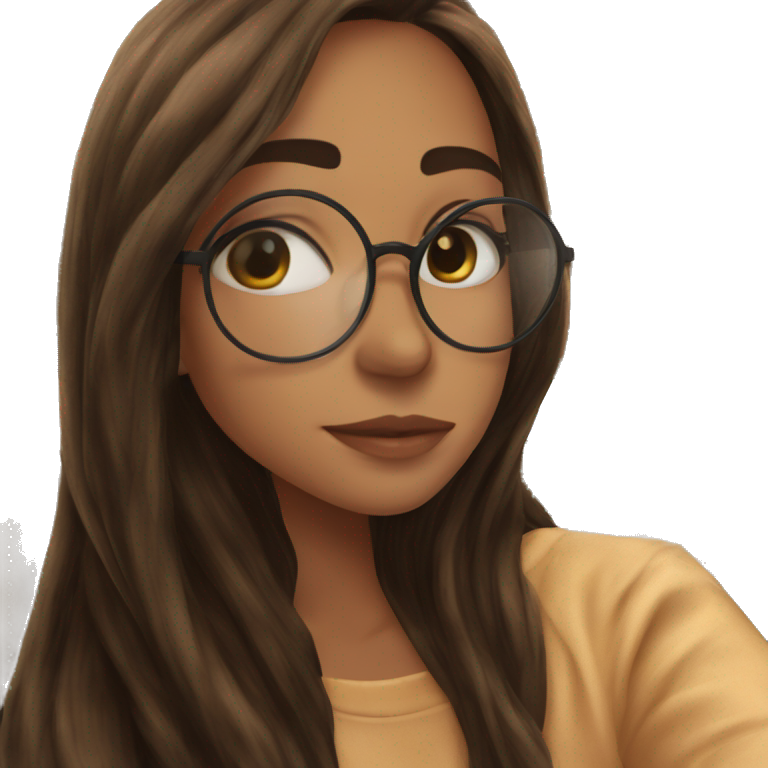 stylish girl with glasses emoji