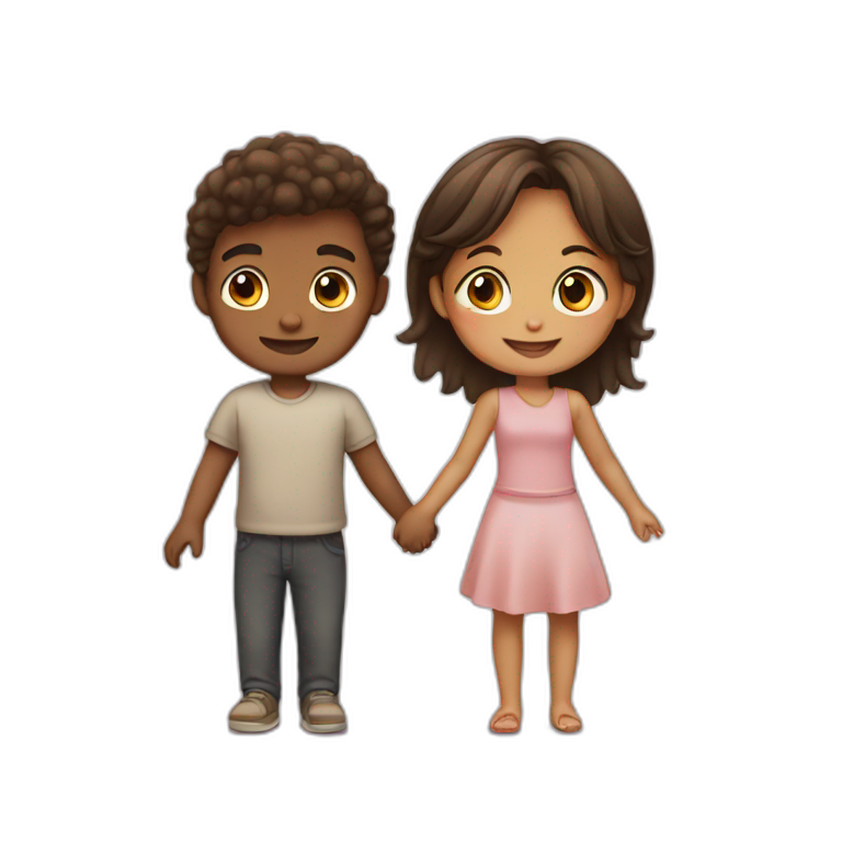 Girl and boy love emoji