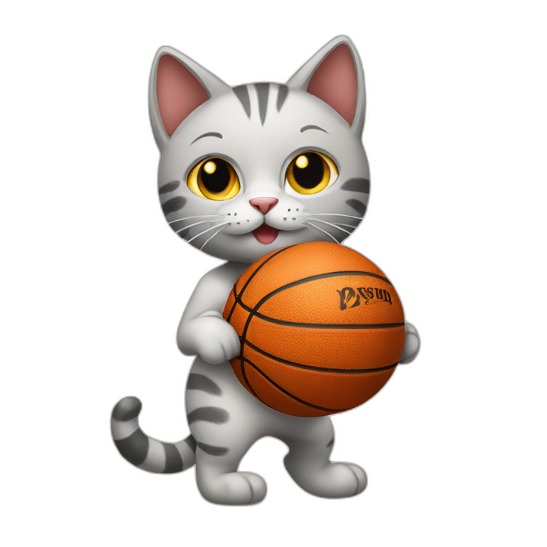 Cat playing basketball emoji