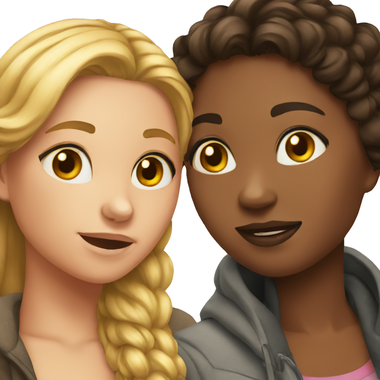  Two girl friends together  emoji