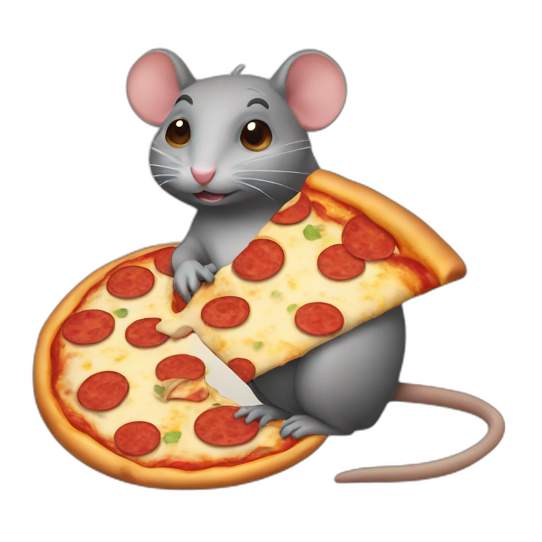 pizza rat (iOS 17 emoji style) emoji