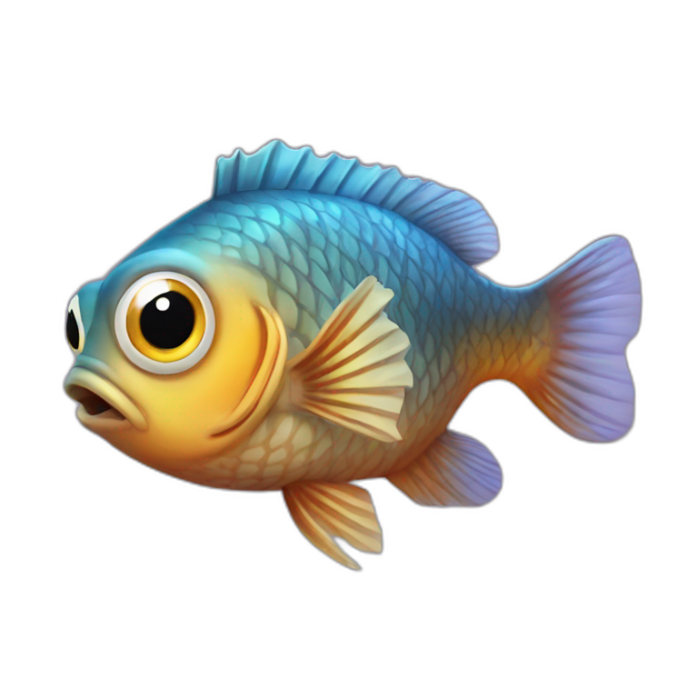 Crazy Fish with big eyes emoji
