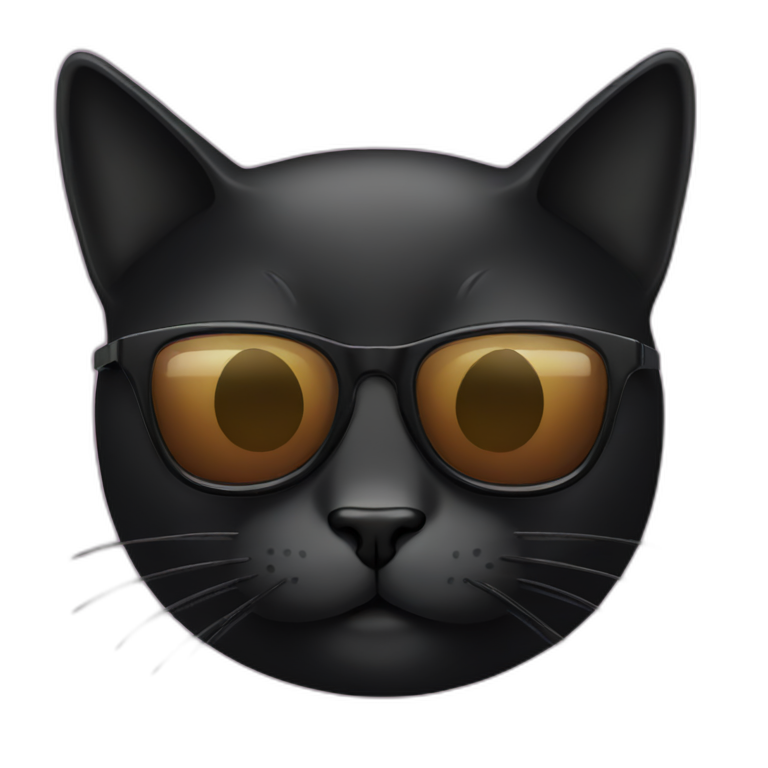 black cat with sunglasses emoji