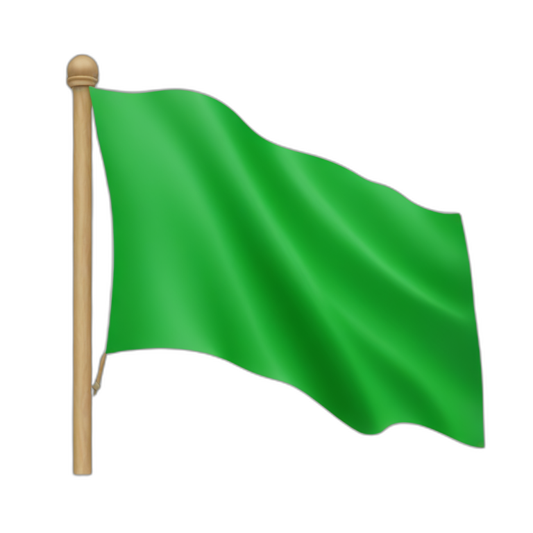 A complete green colour plain flag without any design  emoji