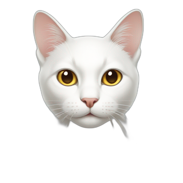 white cat in ios style emoji
