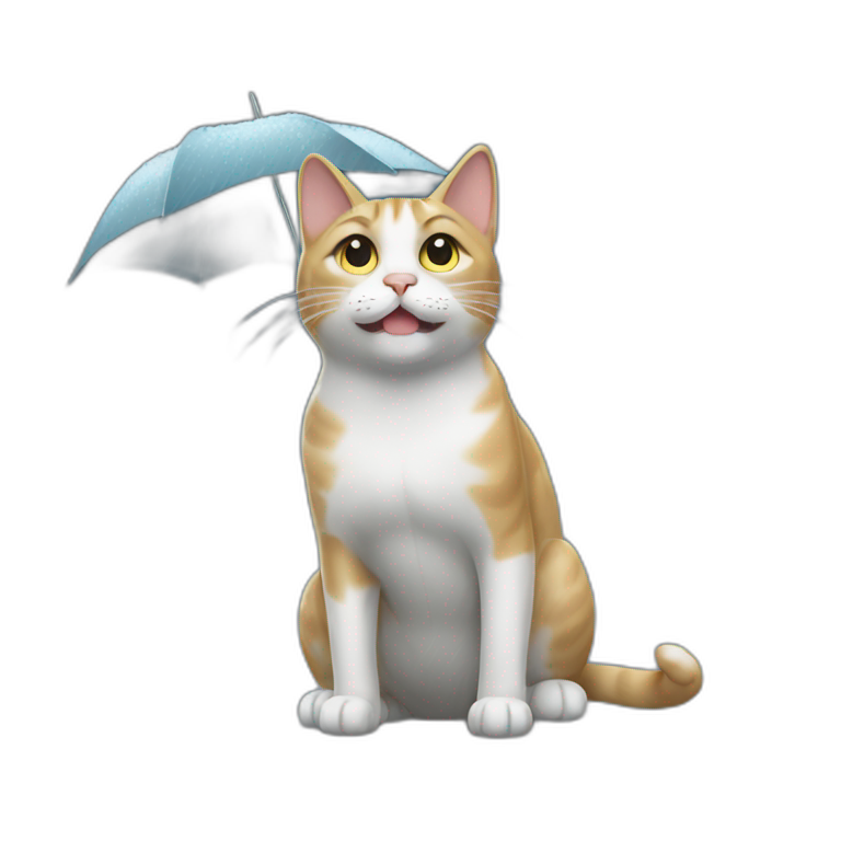 Cat under rain emoji