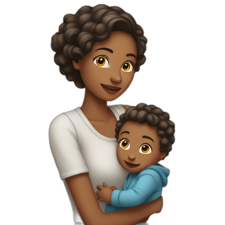 Woman-cute-with-her-child emoji