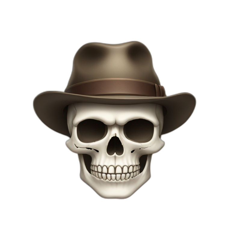 Skull wearing a hat emoji
