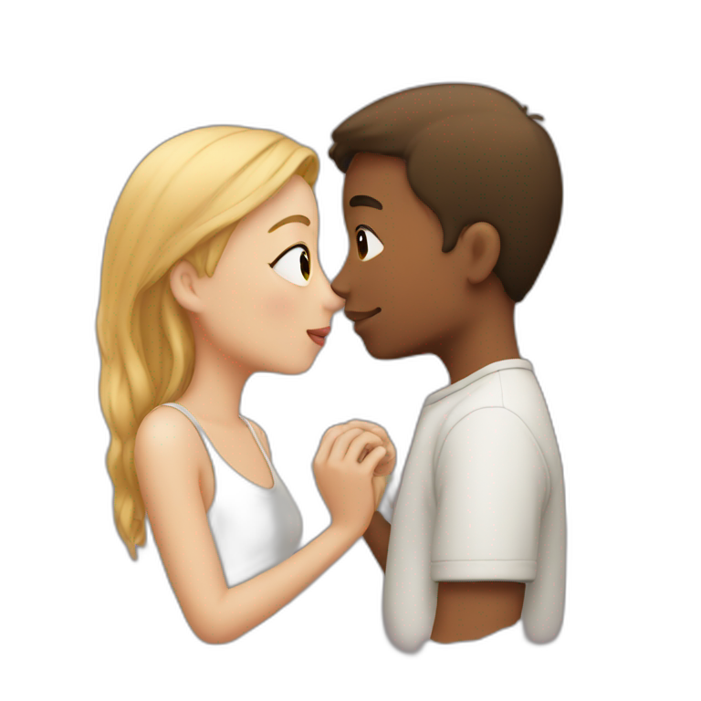 Boy and girl kissing  emoji