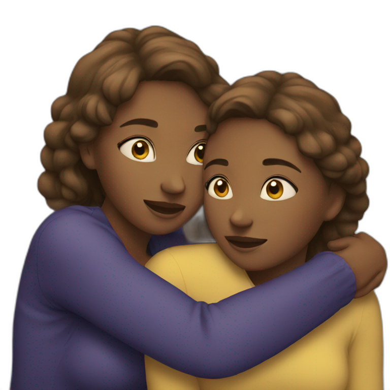 Two women hugging emoji