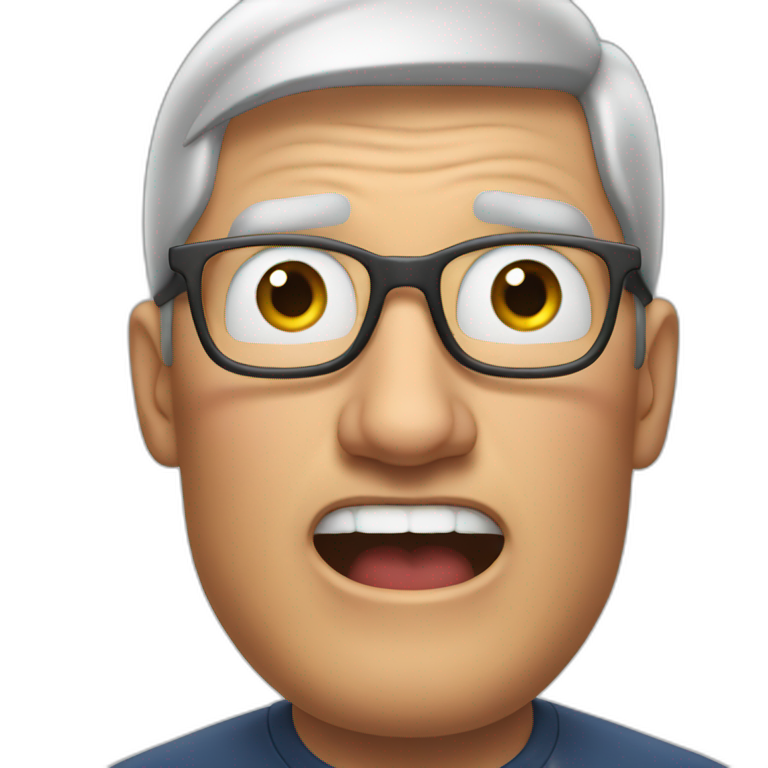 Tim cook surprised face open mouth with both hands on head  emoji