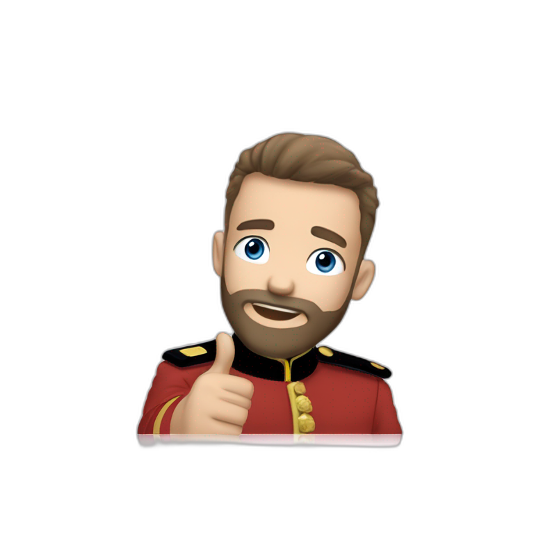 Smiling military man in uniform. emoji
