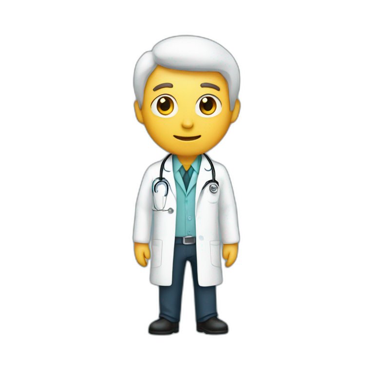 Doctor with the letters “MEDIFIN” on his clothes emoji