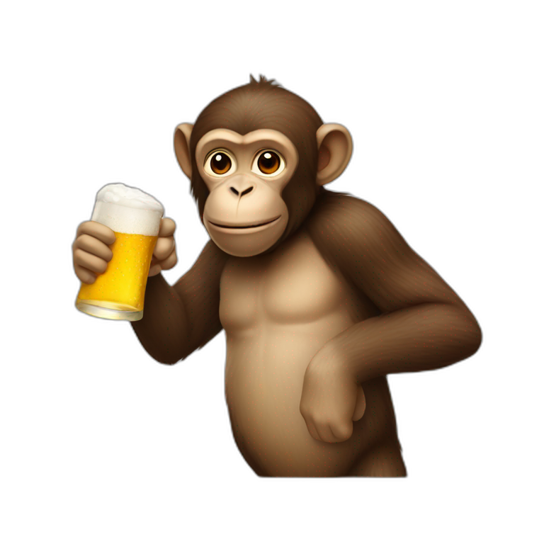 monkey drinking beer emoji