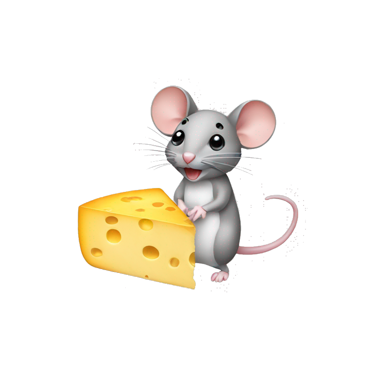Mouse and cheese  emoji