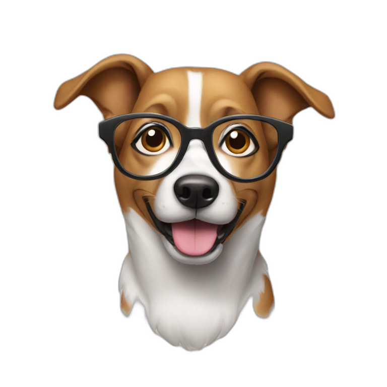 Smart dog with glasses emoji