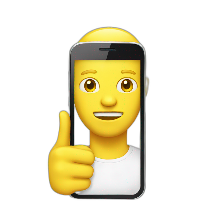 yellow man smartphone emoji