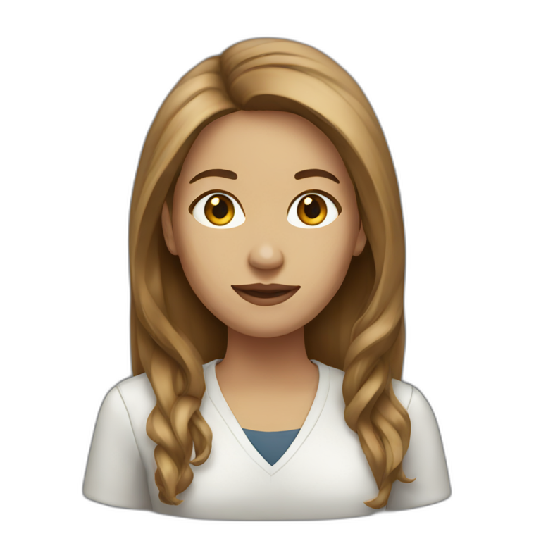journalist female brown long hair light skin emoji