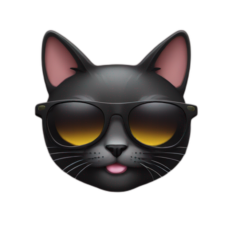 Black cat with sunglasses emoji