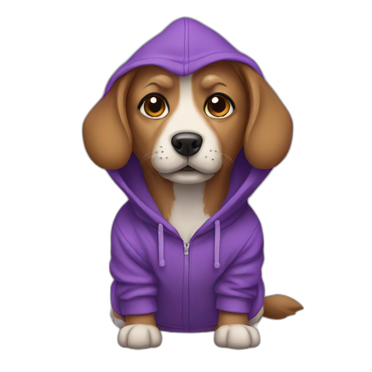dog with purple hoodie emoji
