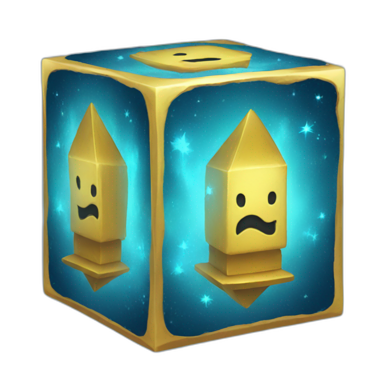 blue magical cube emoji