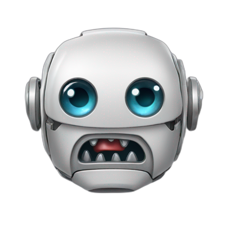 A robot hungry emoji