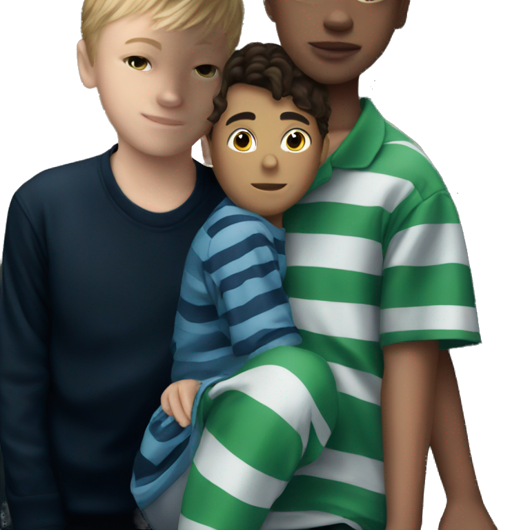 two boys in striped shirts emoji