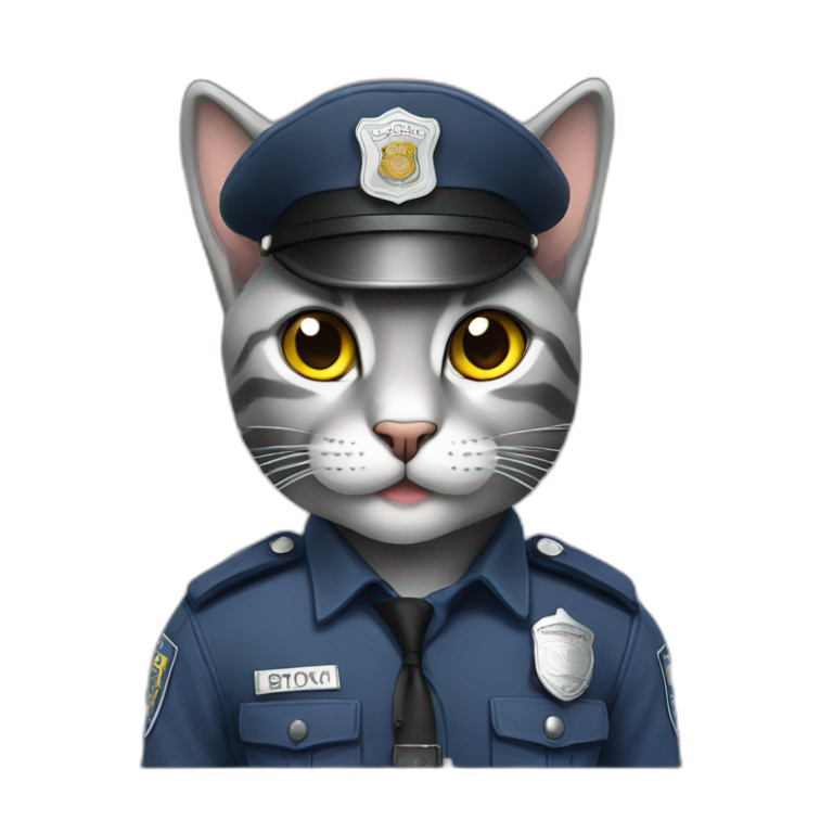 police cat grey emoji
