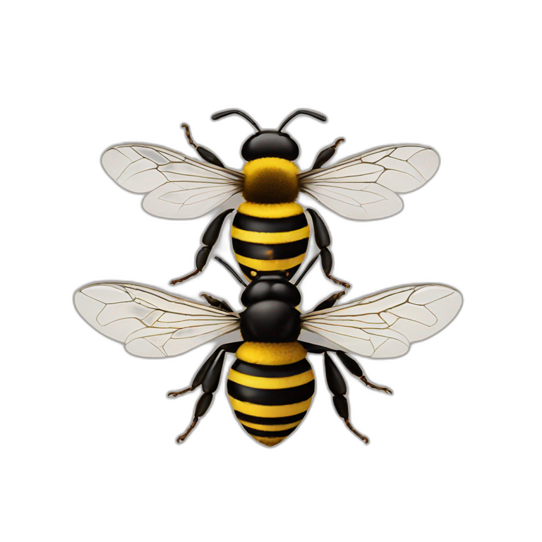 two bees fighting emoji