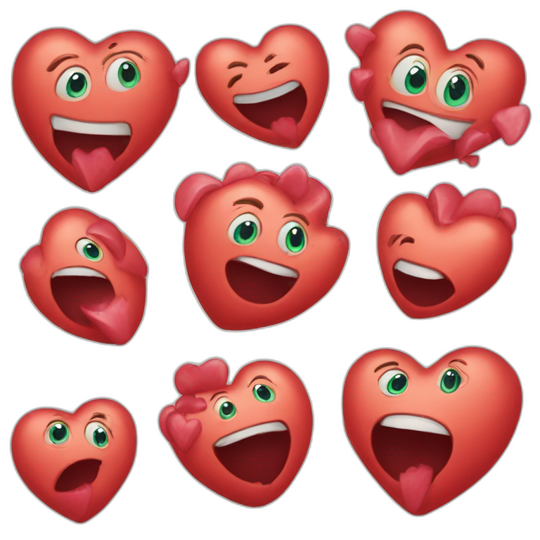 emoticon burps hearts  emoji