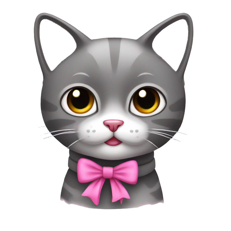 Gato con lazo rosa emoji