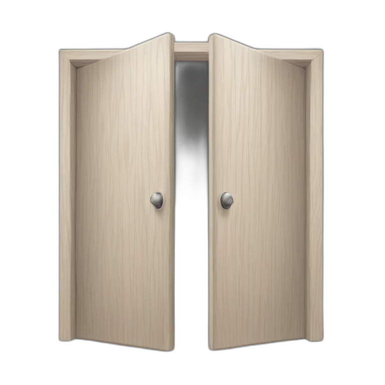 open door wood color gray style perpective emoji