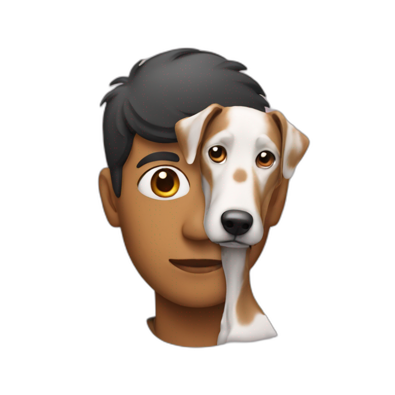 A human with a dog's head emoji