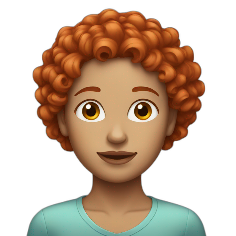 Red hair curly woman emoji