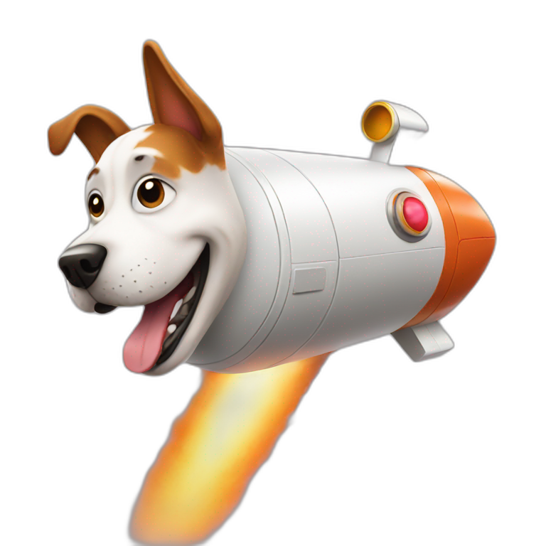 Dog rocket space emoji