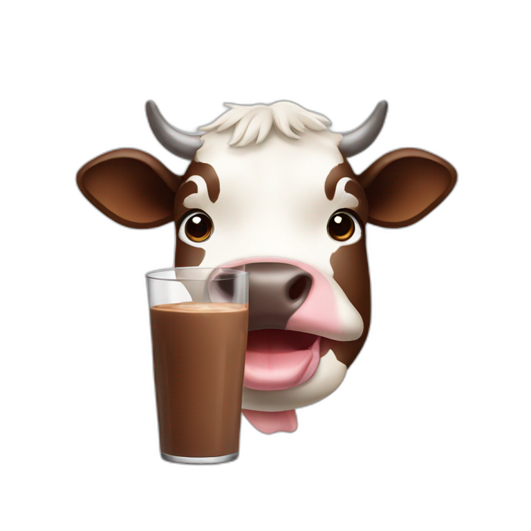 Cow with chocolate milk emoji