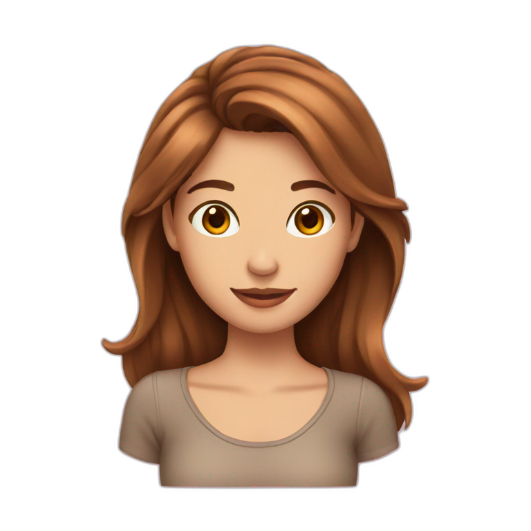 Girl-brown-hair-in-love emoji