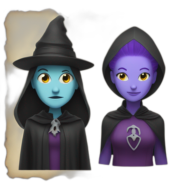 A fantom and a witch emoji