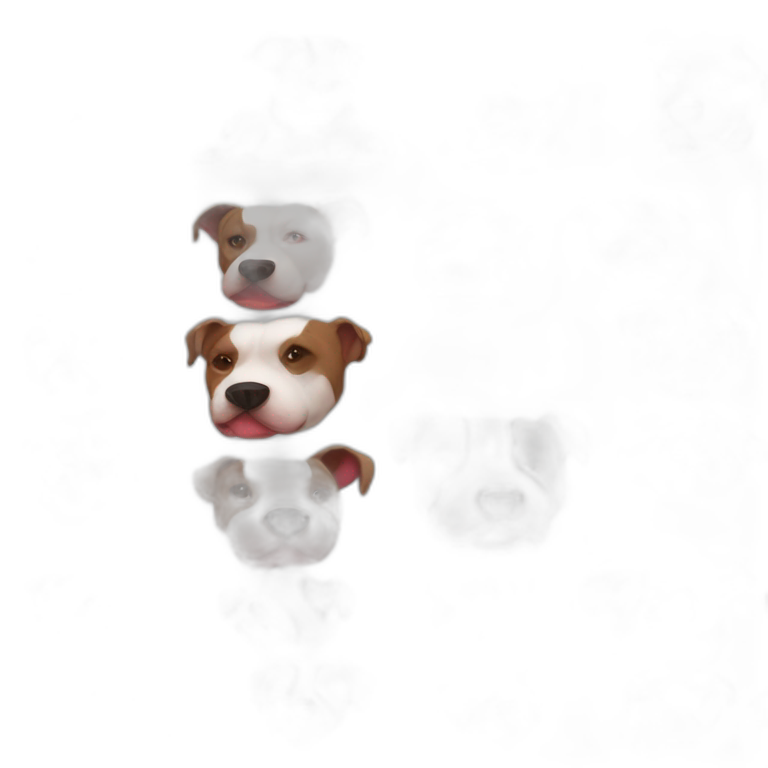 Cabeza de perra mezcla de pitbull y american Stanford negra con manchas blancas conduciendo un citroen c3 rojo emoji