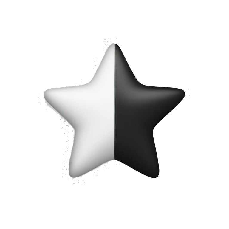Half black half white star emoji