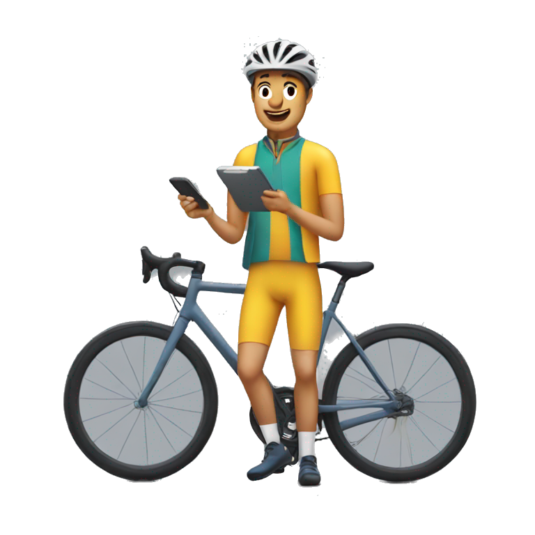 cyclist with calculator emoji