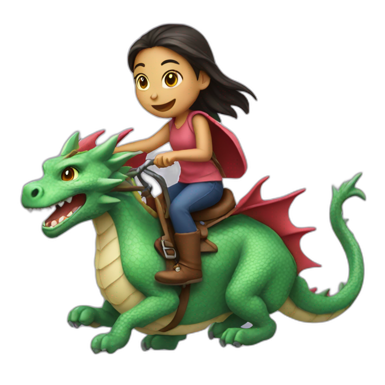 Girl Riding Dragon emoji