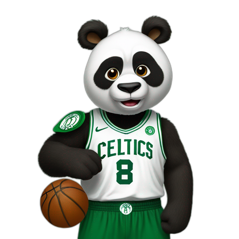 kong fu panda wearing boston celtics jerssey emoji