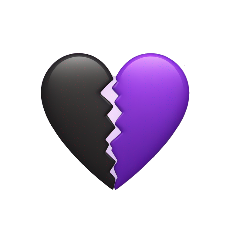 Half black and half purple split heart emoji