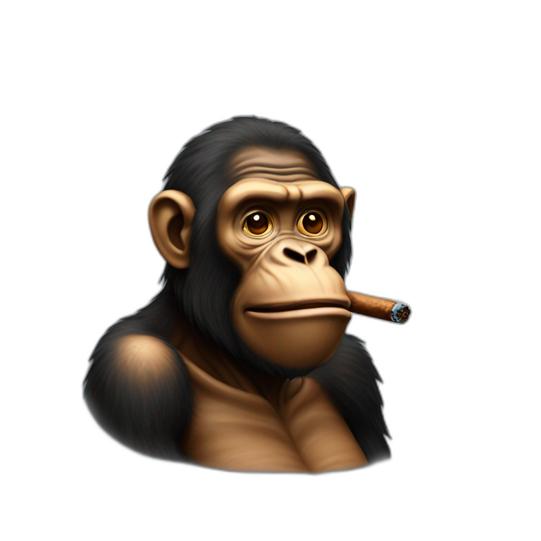 Board ape smoking cigar emoji