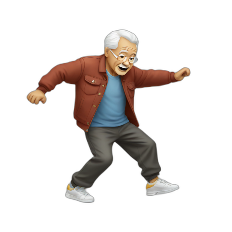 Old man dancing breakdance emoji