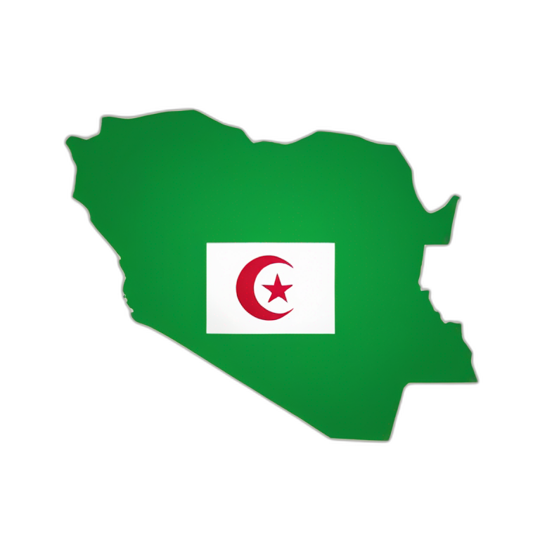 Map of Algeria with the flag in it emoji